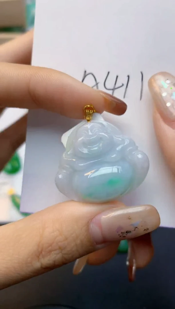 颈饰18K金镶嵌翡翠111111111