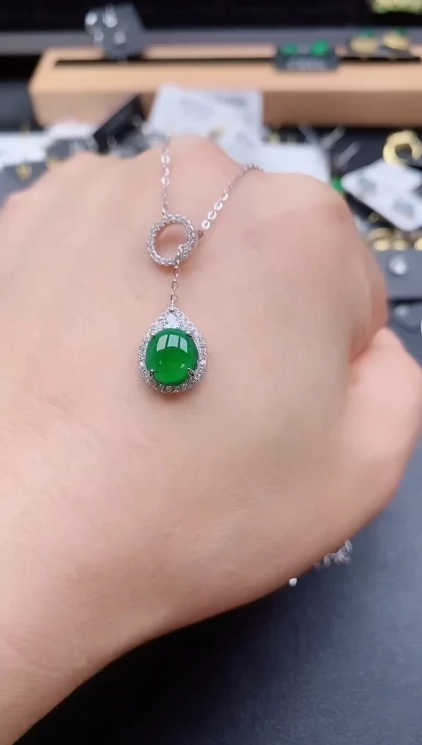 套链银S925镶嵌翡翠1