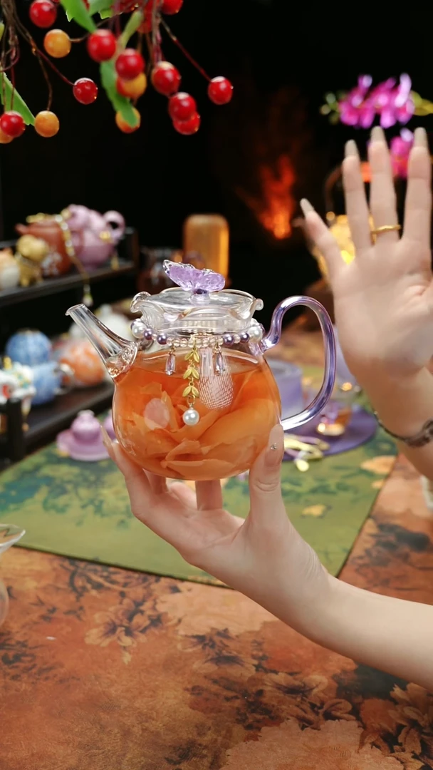 【闪购商品】紫色铃兰花茶壶+链子