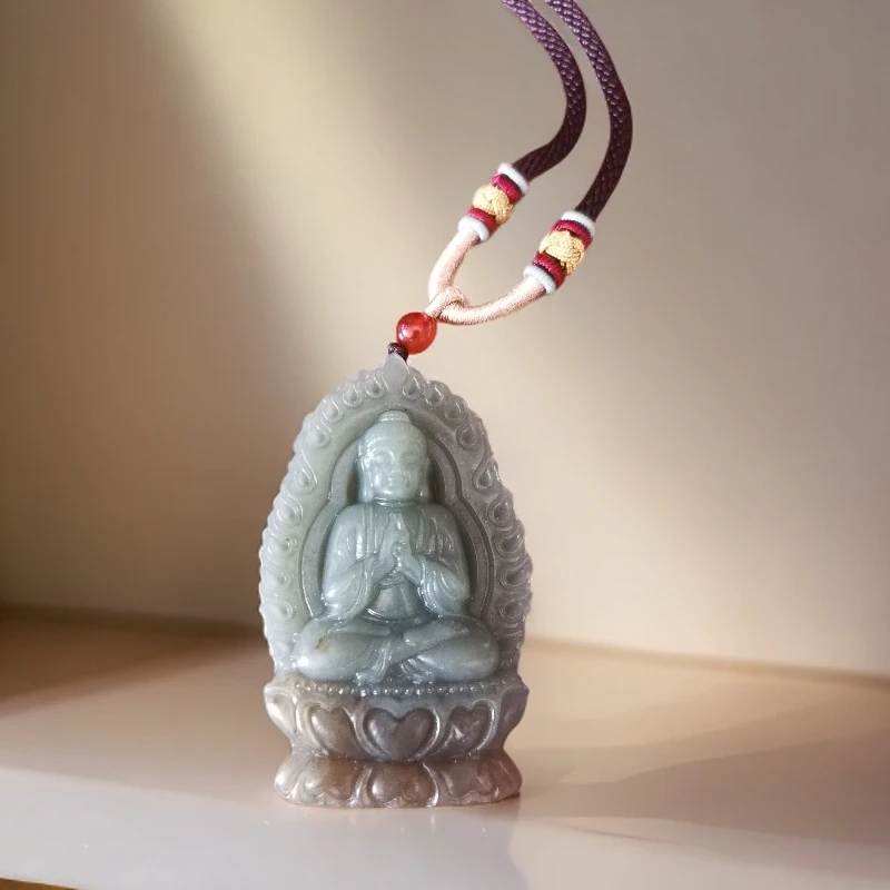 【李总福利】纯天然未镶嵌多样性发其一和田玉观音吊坠