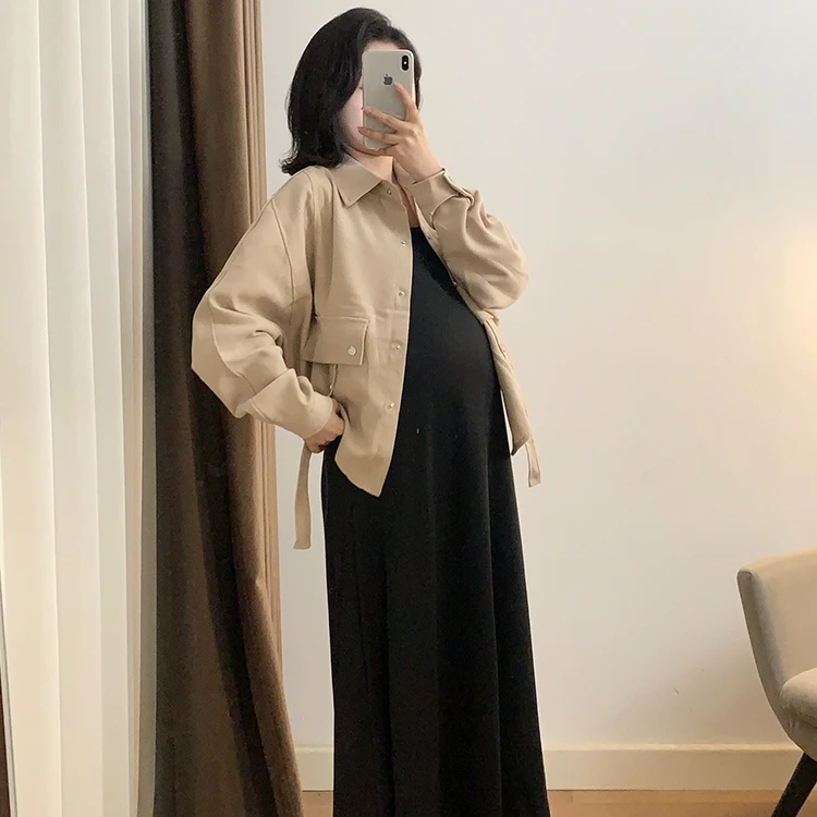 孕妇装秋季套装短款复古韩版上衣宽松时尚套装小个子气质时尚裙子