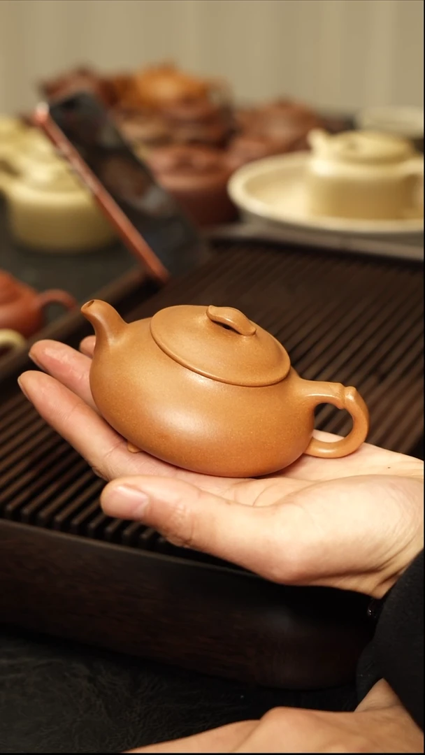 茶壶紫砂超精工轻薄胎简瓢155cc玉成段