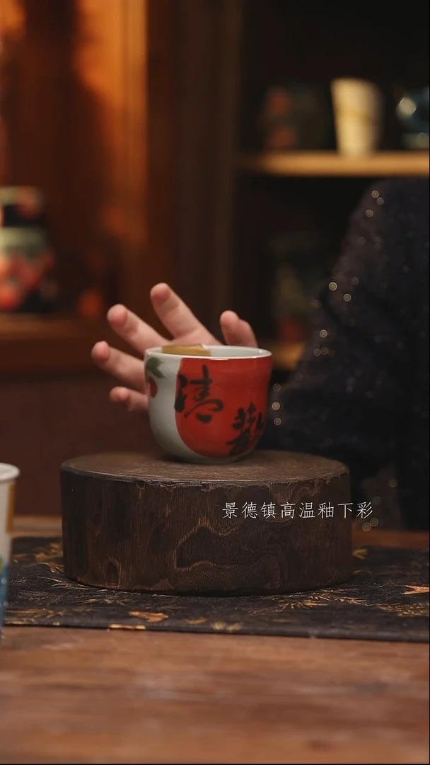 陶瓷景德镇高温釉下手绘陶瓷@L800@