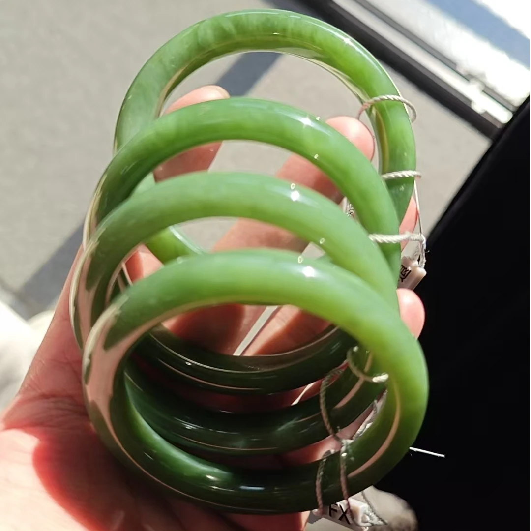 【鸿玉臻选】俄碧粉绿手镯 多样性发一件 A2140136-5