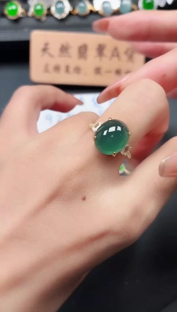 银S925镶嵌戒指翡翠11111