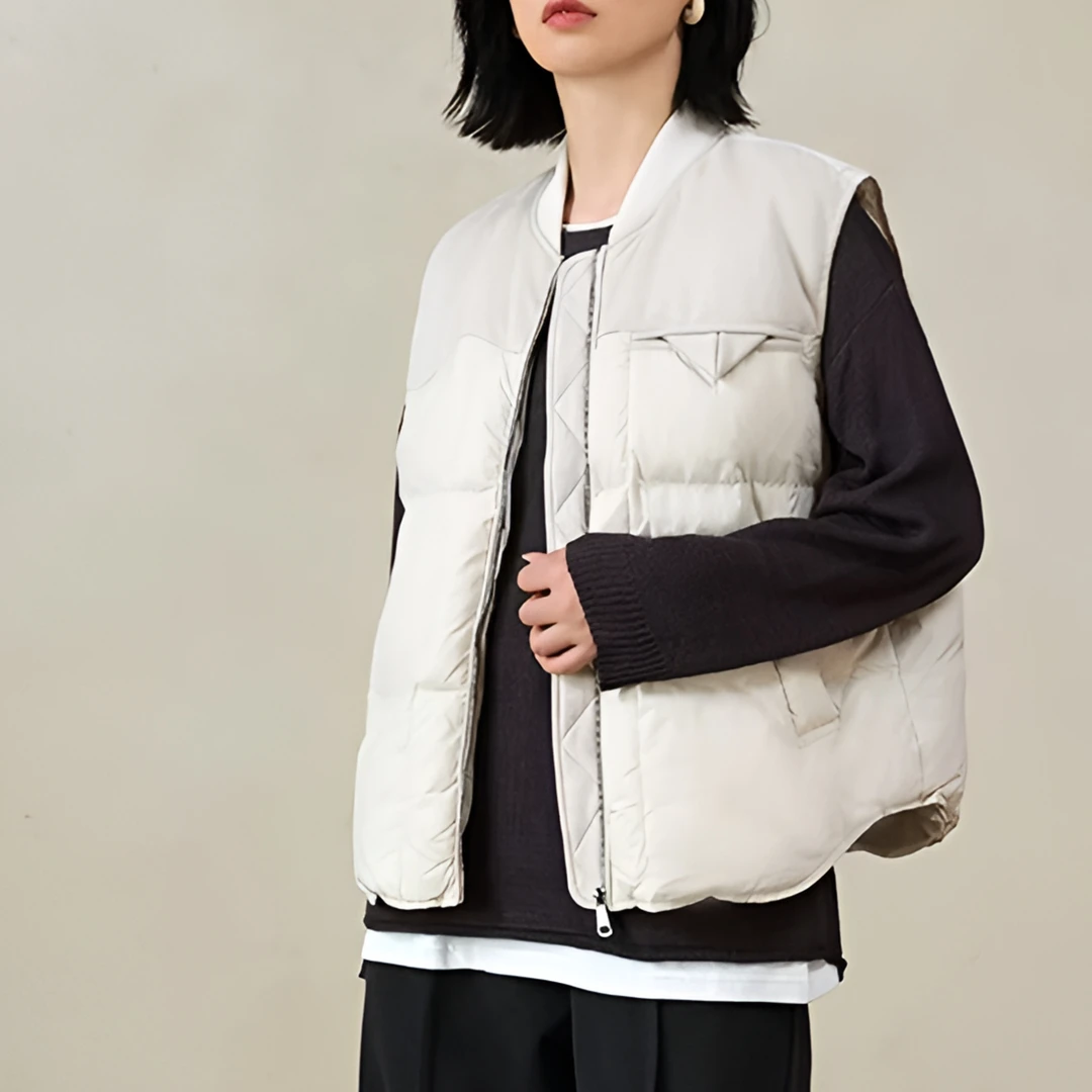 喜家外贸-保暖马甲外套上衣女短款