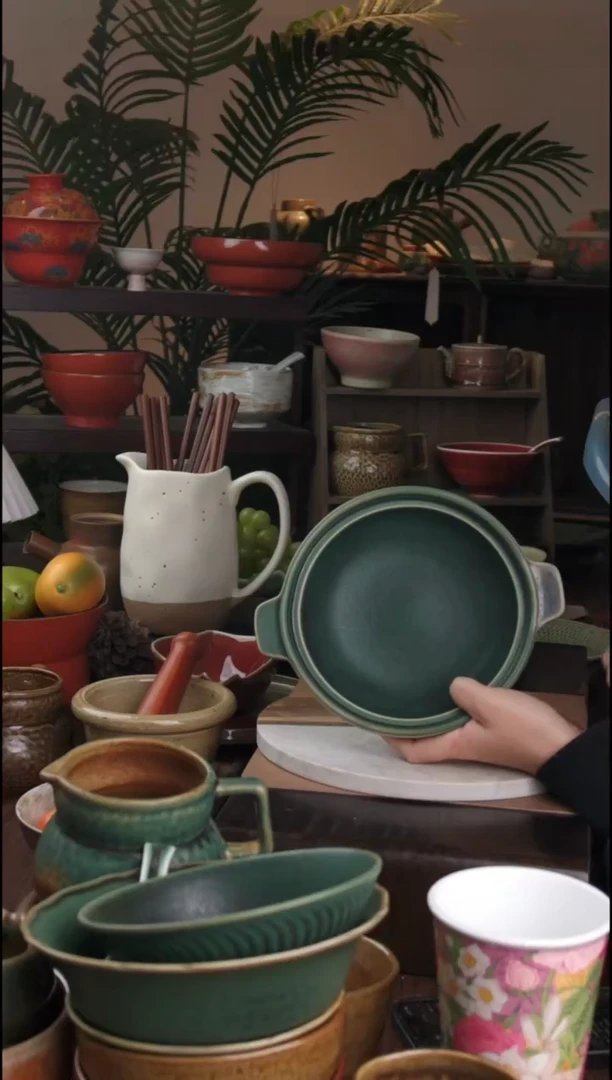 碗微瑕景德镇手工高温餐具小双耳