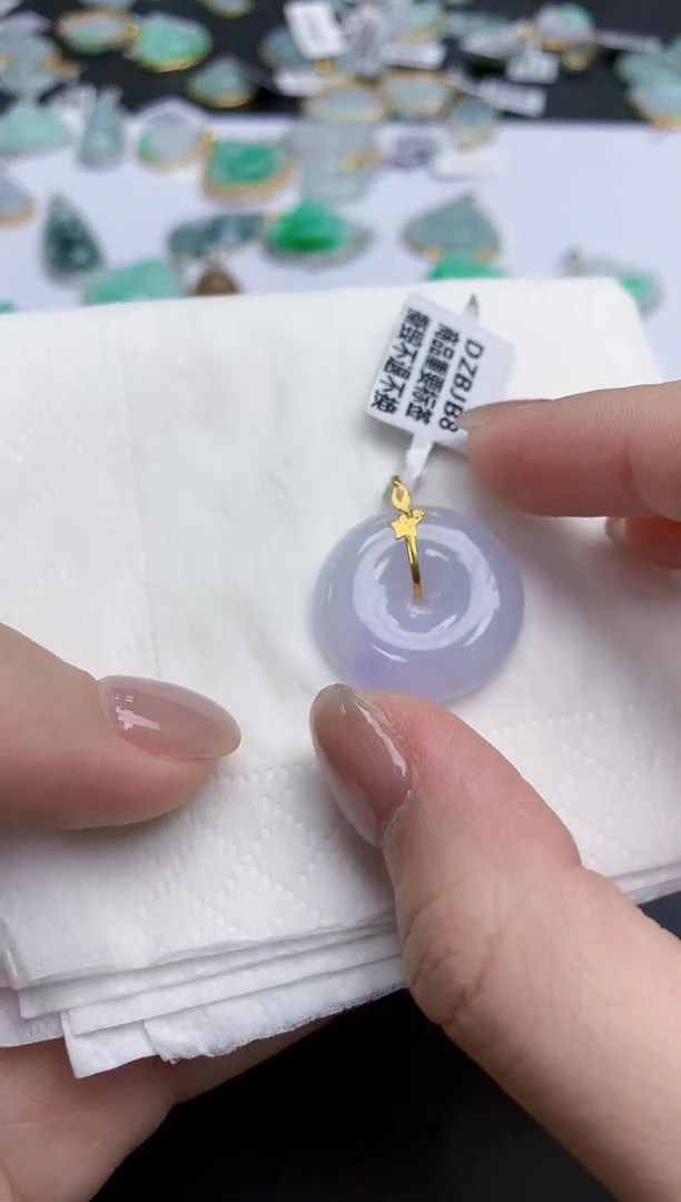 【闪购商品】翡翠颈饰18K金镶嵌天然缅甸翡翠A货