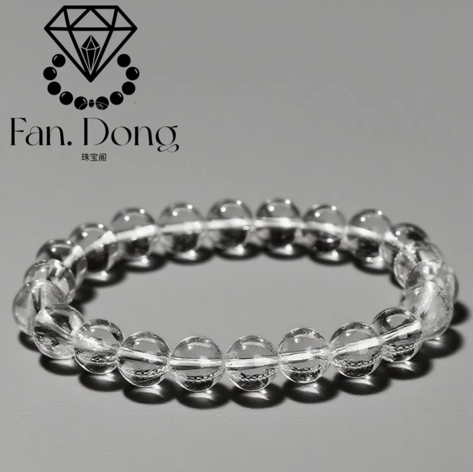 【梵东甄选】Z045-纯天然老矿料白水晶手串圆珠净体-多样性发其一