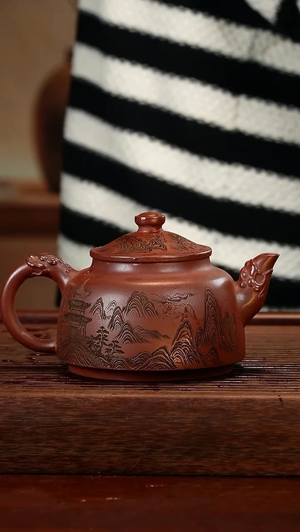 茶壶紫砂紫龙血紫砂壶470cc左右
