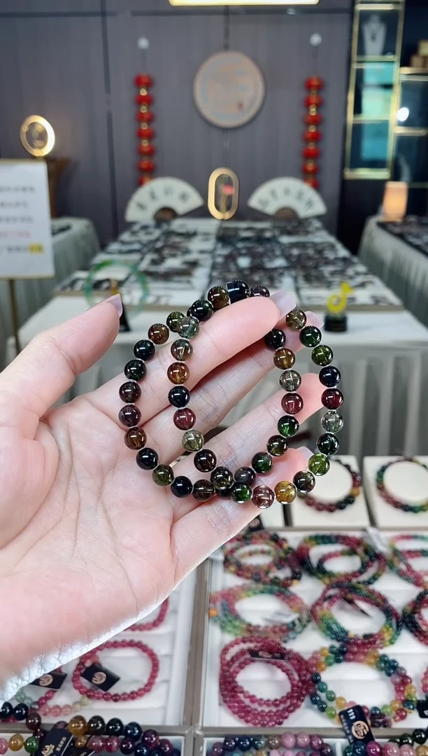 未镶嵌老矿碧玺单圈手串7mm+碧玺多样性发货一条hon