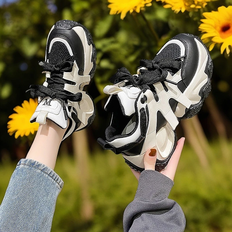 35-44码 大码女鞋41-43厚底老爹鞋情侣款2023新款运动休闲鞋