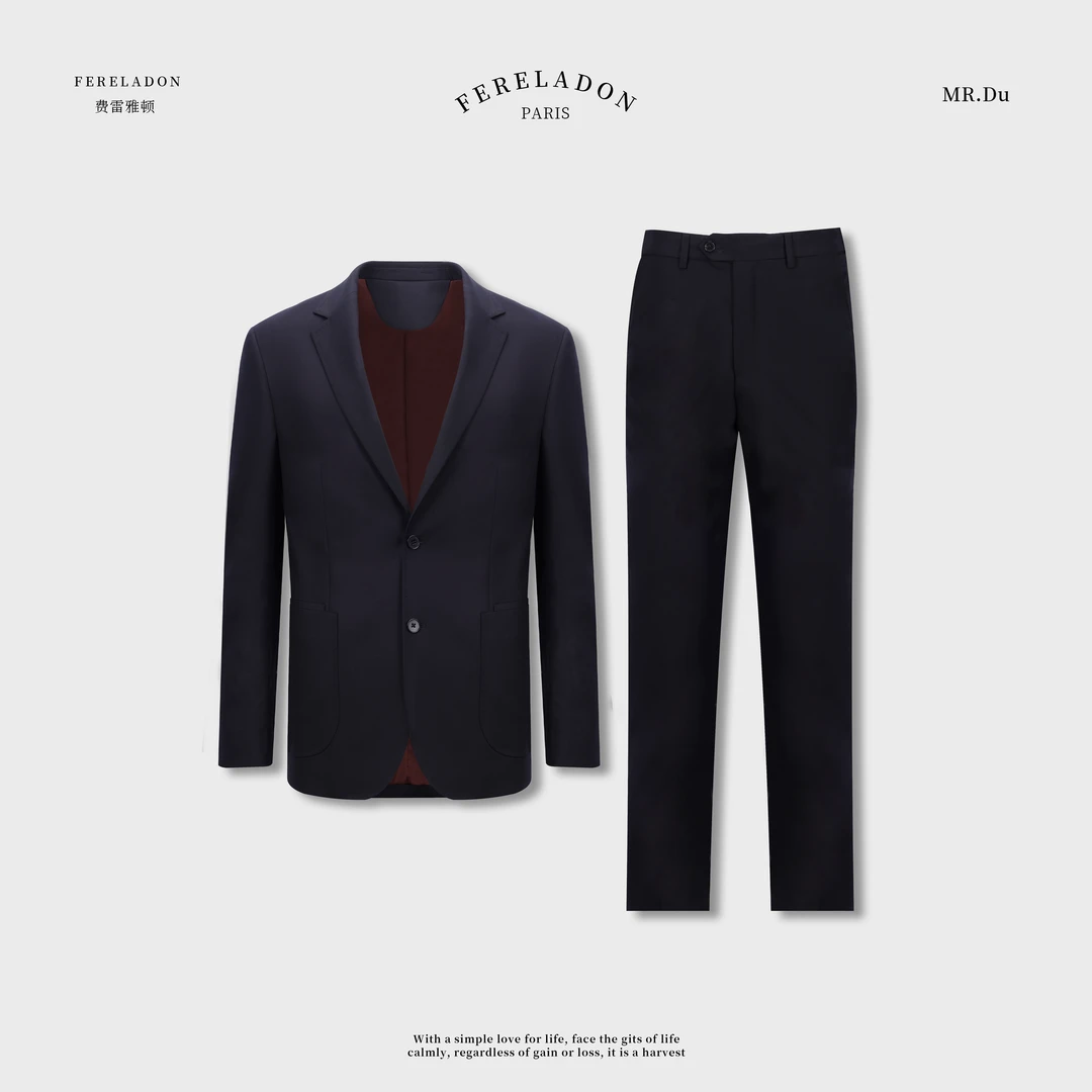 【杰家春秋季手工套西】春秋新款无结构精纺羊毛桑蚕丝套西+821601