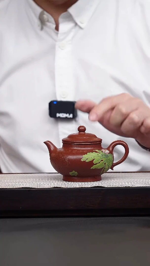 茶壶紫砂大红袍泥绘霖月