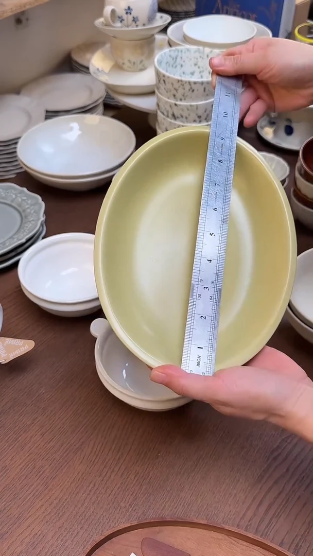 拾秋小号椭圆盘瑕疵 黑点染色针孔