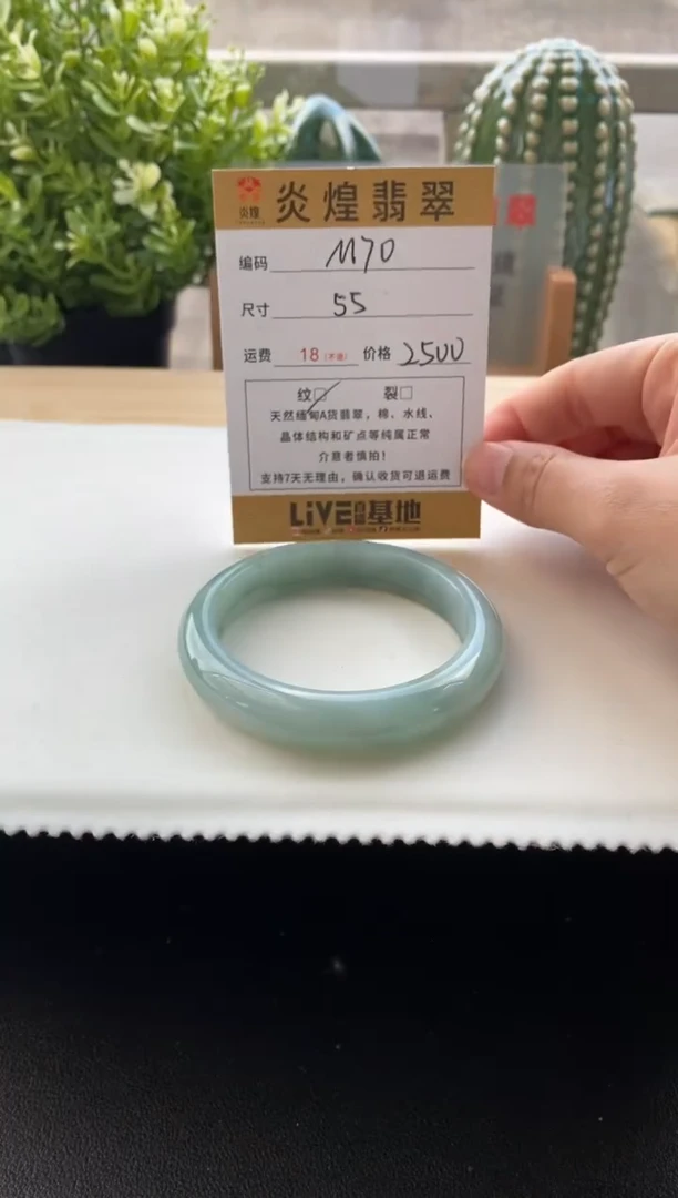 未镶嵌手镯翡翠55圈口编码M70