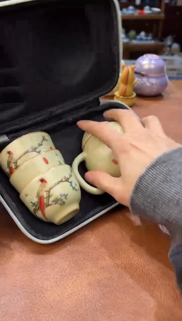 真的很便宜会开片的旅行茶具