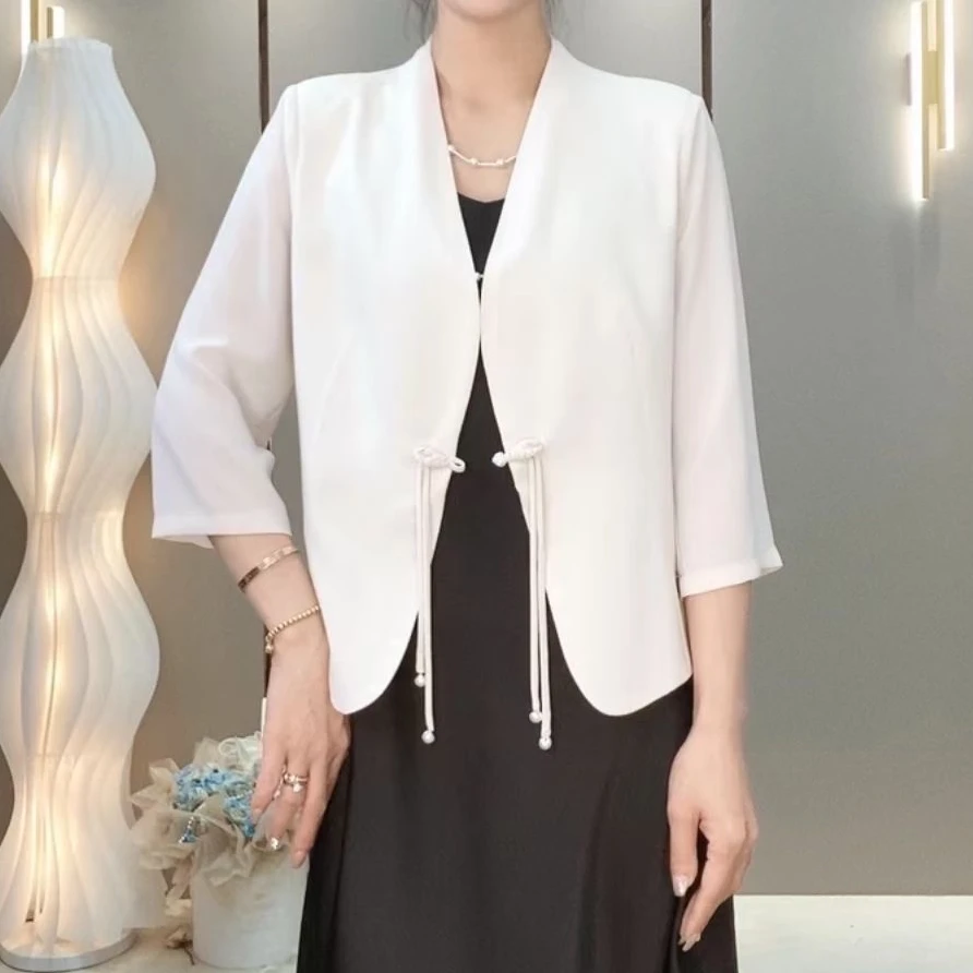 【810】新中式流苏盘扣小西装女夏季新款国风高级感气质显瘦外套