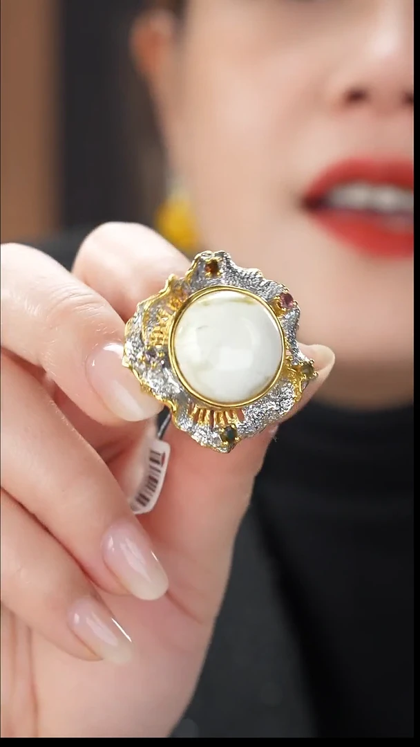 琥珀吊坠(不含链)未镶嵌精品白蜡戒指