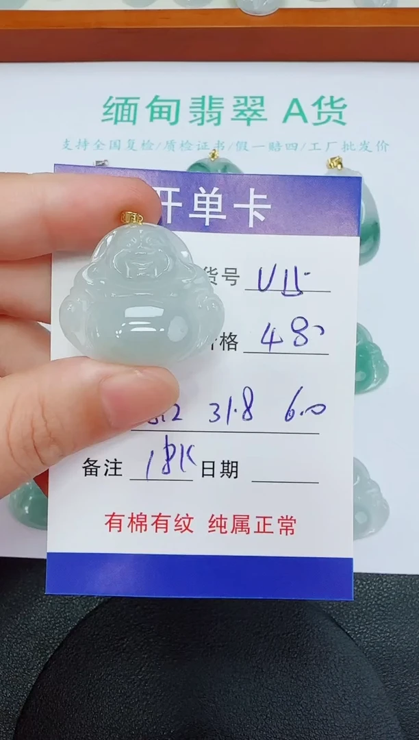 吊坠(赠链)18K金镶嵌翡翠V15