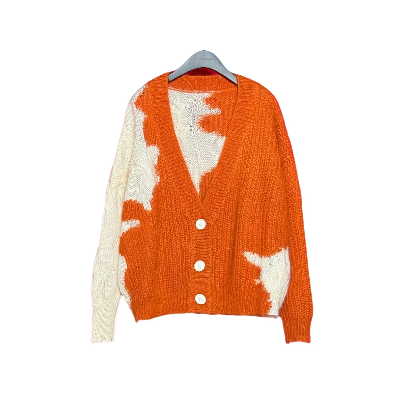 时尚女装长袖毛针织衫上衣冬季轻奢V领常规款SS0591