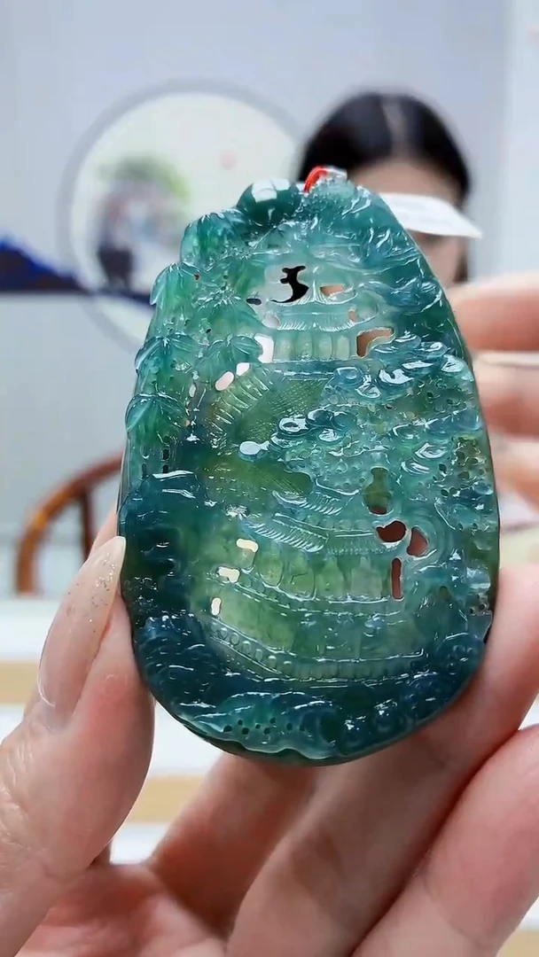 未镶嵌定制翡翠4812MM-毛货挂件59
