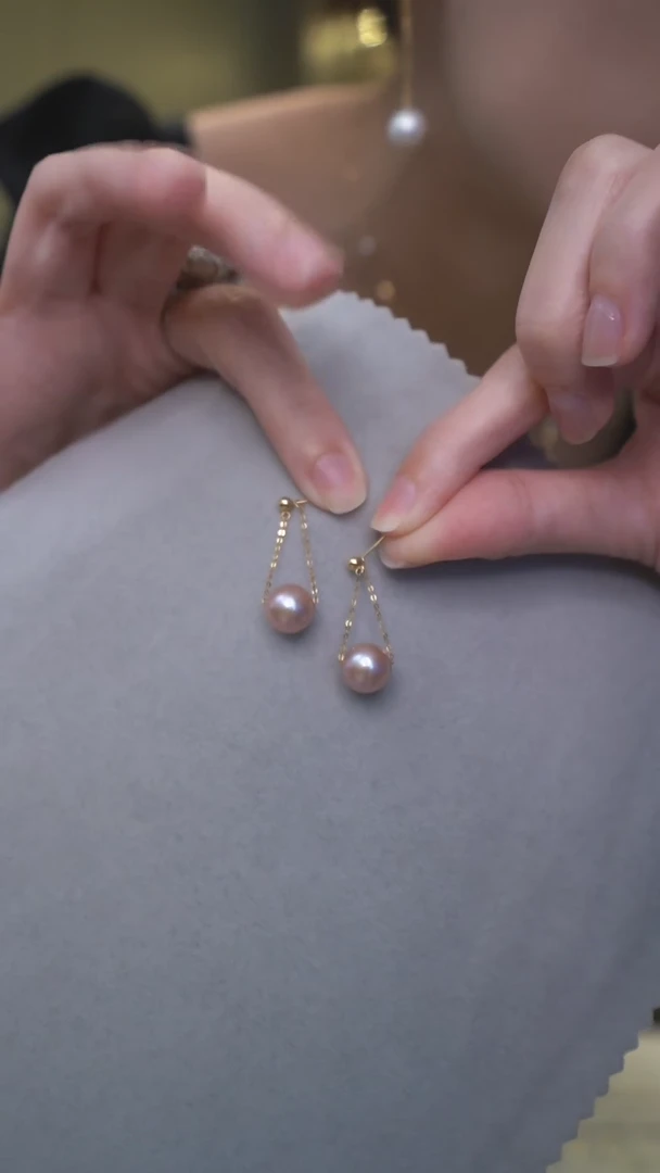 【闪购商品】淡水珍珠耳饰18K金镶嵌18