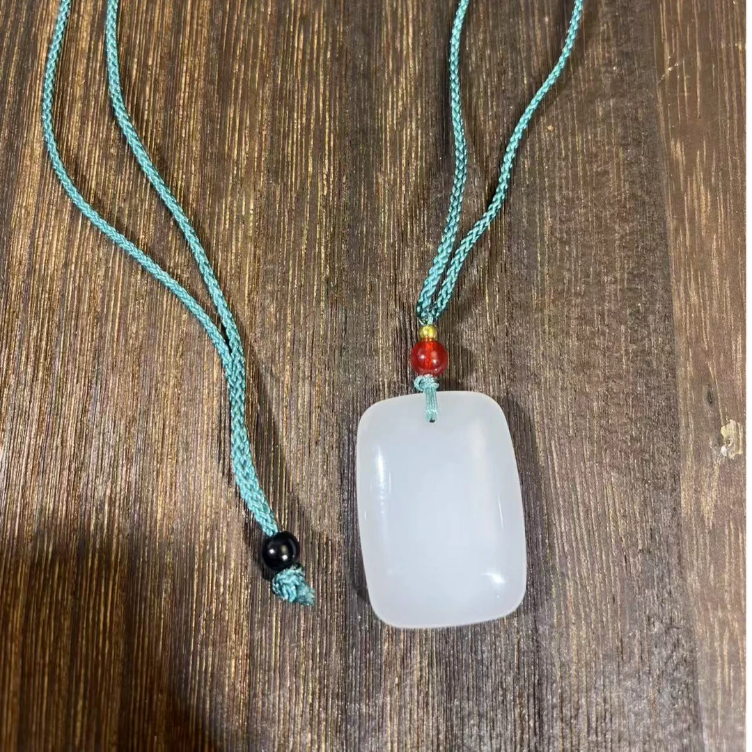 【万象专属】和田天然金丝玉原石简约吊坠