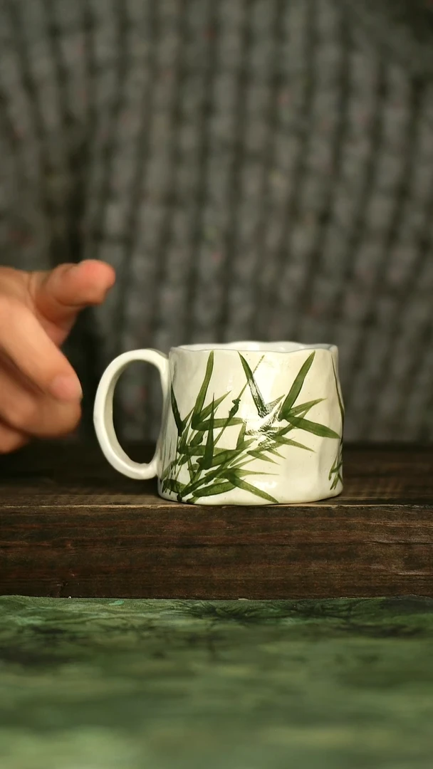 陶瓷青诗集手工手绘瓷器