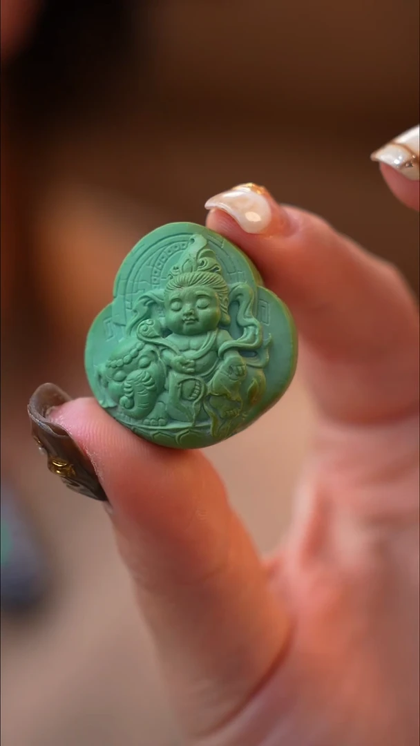 未镶嵌绿松石雕刻件普贤