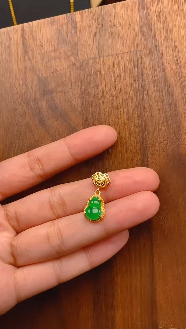 【闪购商品】翡翠吊坠(不含链)银S925镶嵌如意葫芦