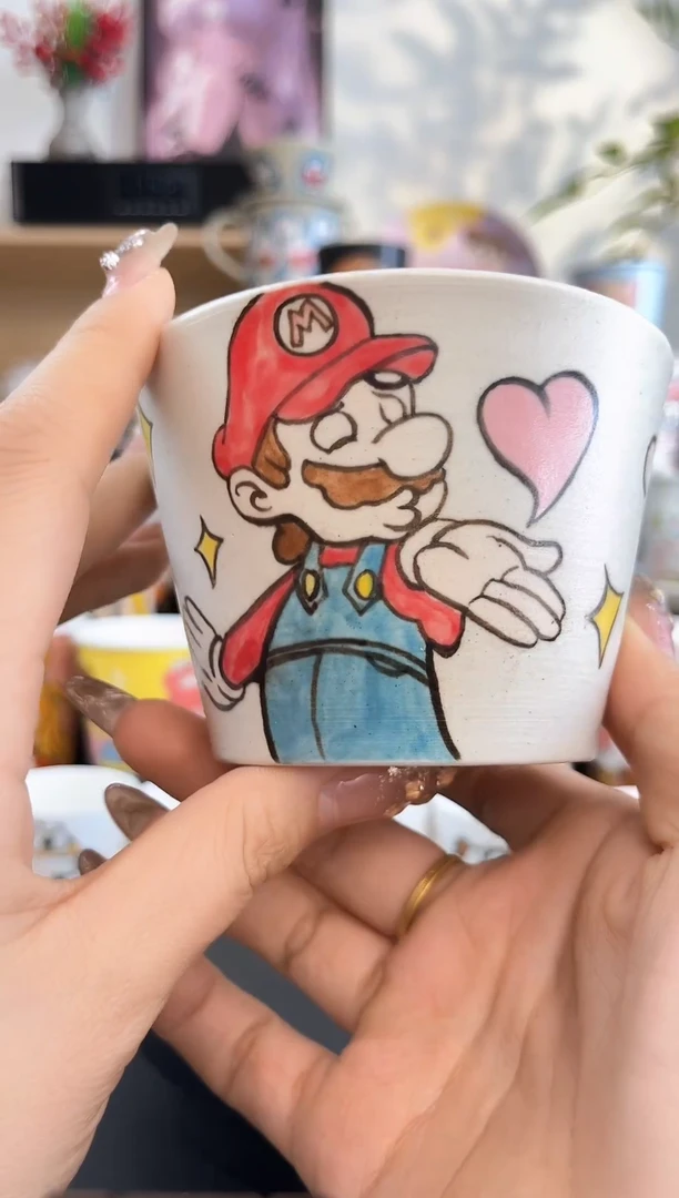 【闪购商品】摆件手工手绘陶瓷小杯杯