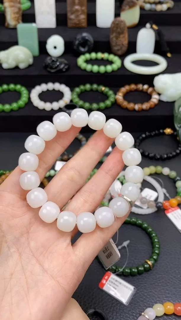 未镶嵌和田玉挂件12mm金山老型手串