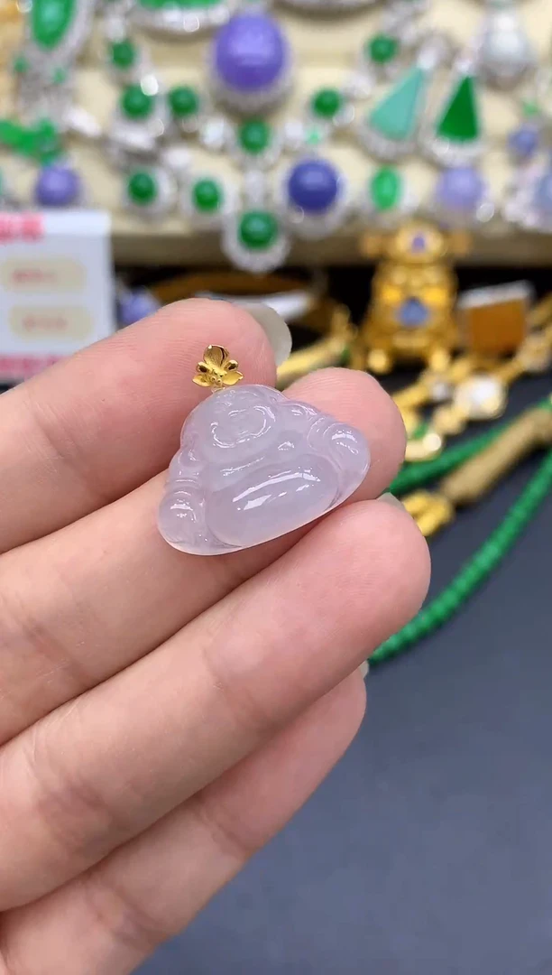 颈饰18K金镶嵌翡翠320-中国好珍宝
