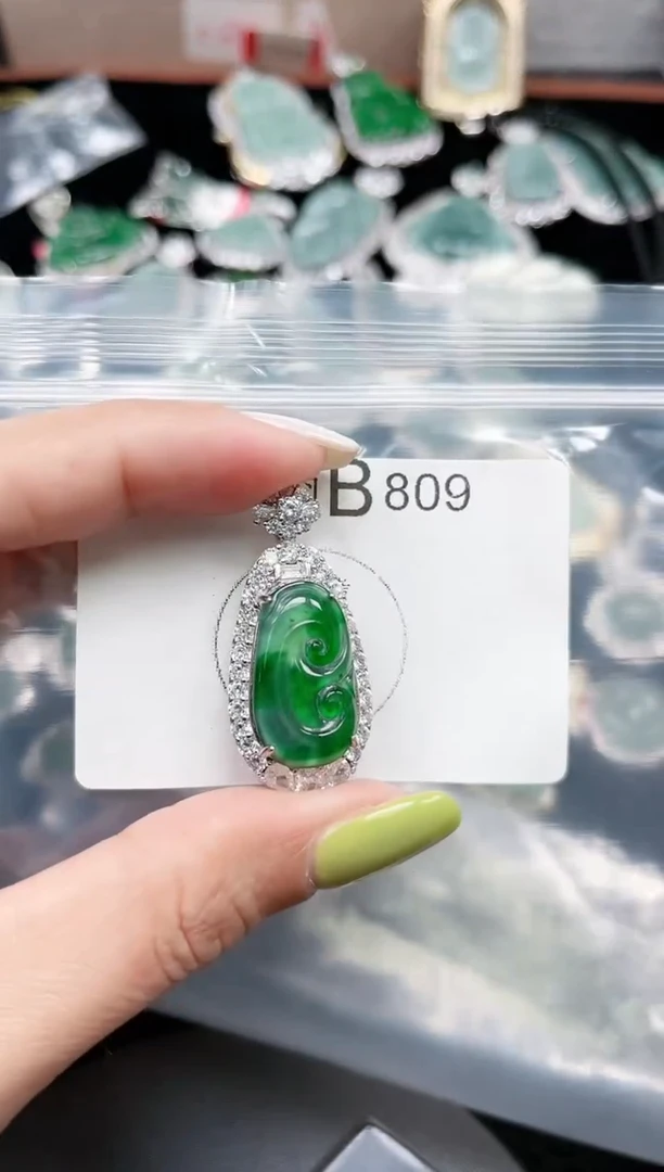 【闪购商品】翡翠颈饰未镶嵌赠皮绳809