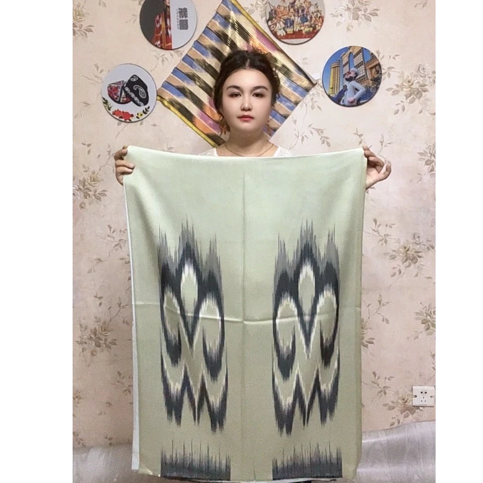 2025新款新疆和田艾德莱斯围巾60x180cm纯棉最后一件优惠价