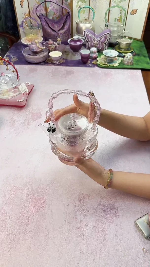 7晶炎粉金玻璃烧水壶 不带流苏