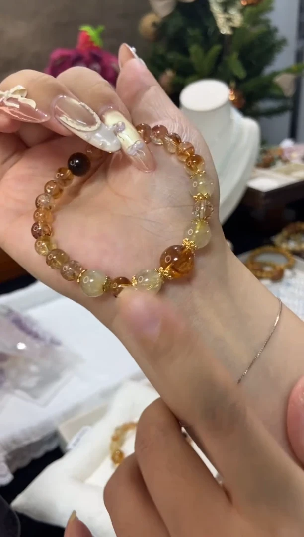 水晶手串未镶嵌孤品捡漏均匀瑕疵介意勿拍
