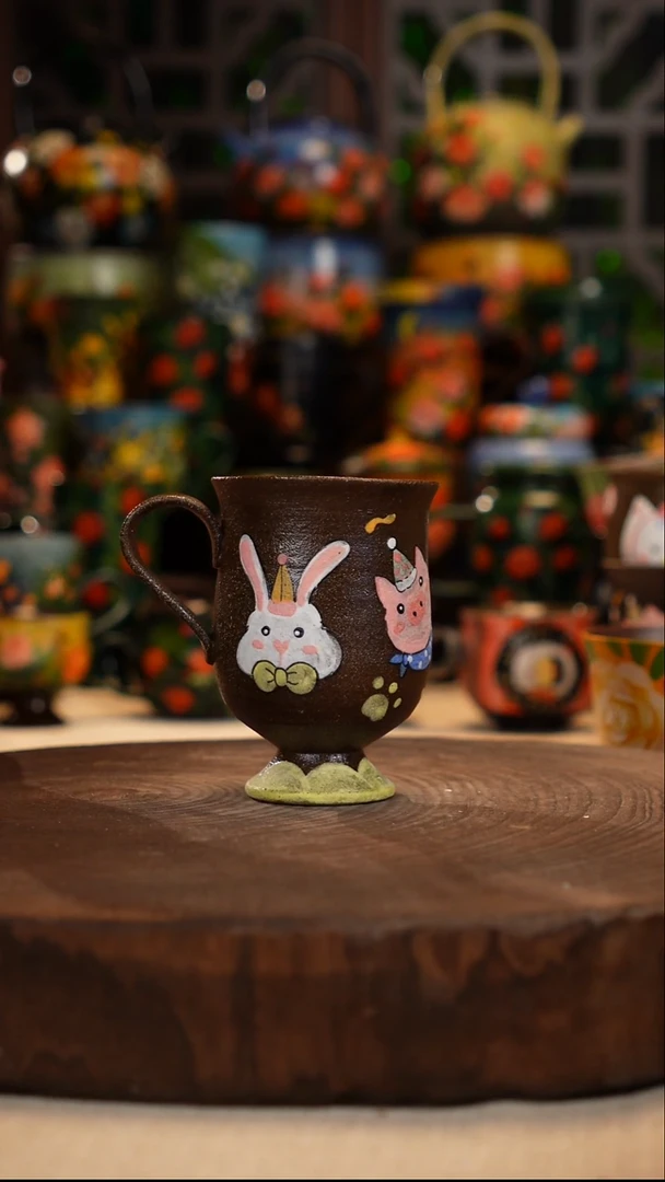 紫砂油画手绘釉下彩