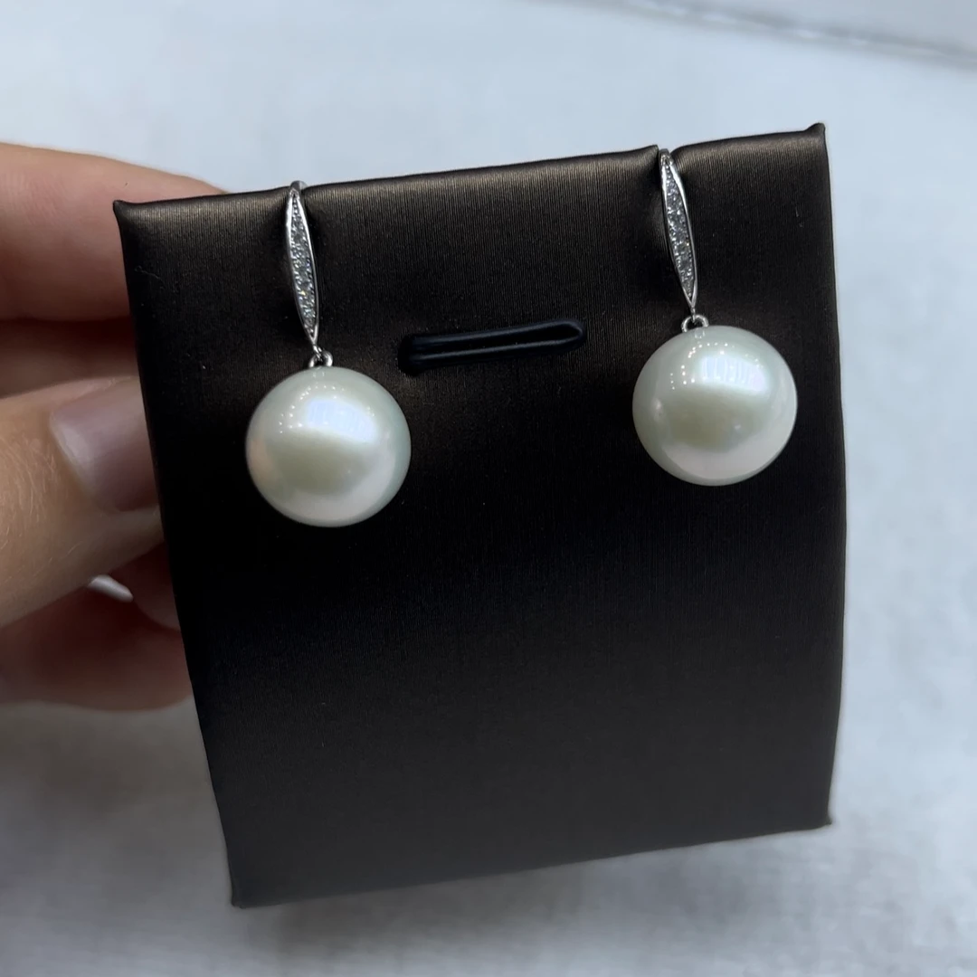 【新人开播福利】天然淡水珍珠耳钩灵动百搭气质款12-13mm/s925银