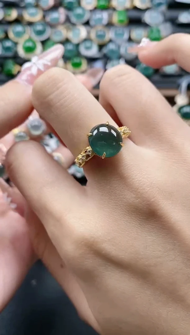 【闪购商品】翡翠戒指银S925镶嵌51511