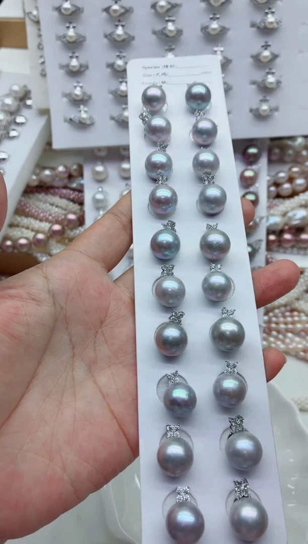 淡水珍珠银S925镶嵌吊坠(不含链)多样性发其一，非无暇