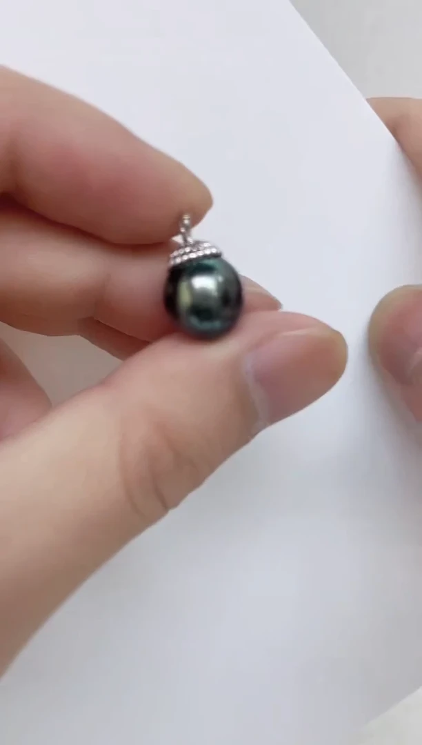 银S925镶嵌海水珍珠颈饰海水珍珠吊坠