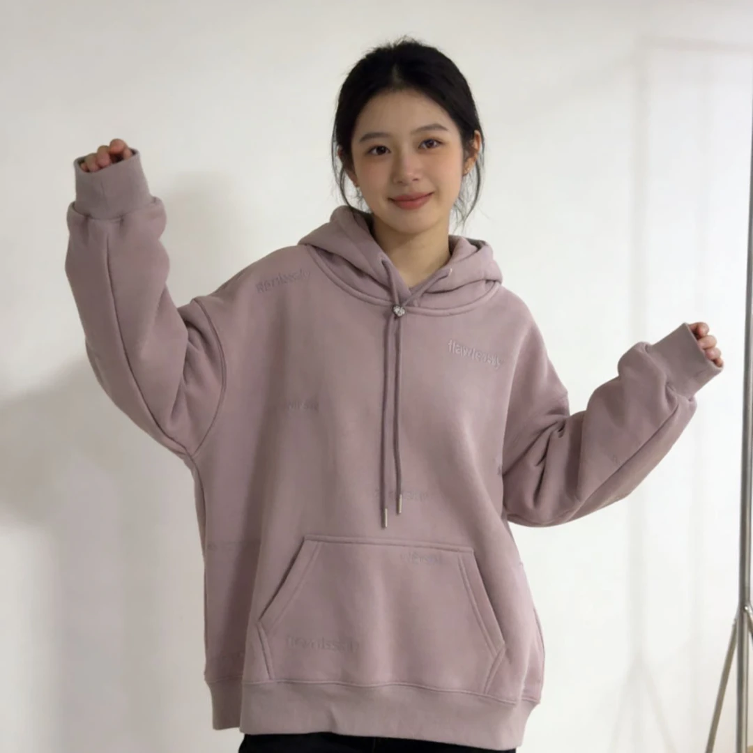 9633669高端专享秋冬款青少年加绒连帽卫衣紫色（靠谱）