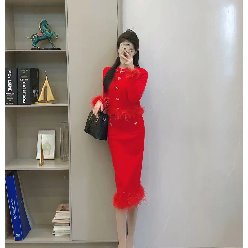 61/62小香风气质轻奢时尚设计师重工秋冬百搭女士套装