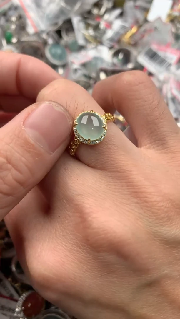 银S925镶嵌戒指翡翠999----3