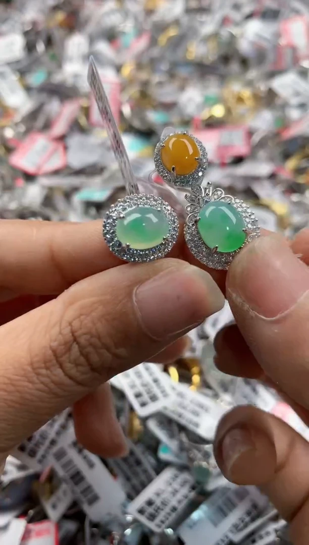 银S925镶嵌戒指翡翠333---4