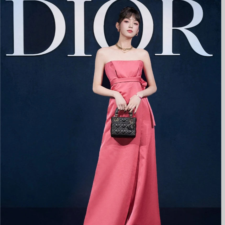 99新 DIOR/迪奥 Dior 23秋冬款抹胸蝴蝶结礼服连衣裙 有吊牌36码