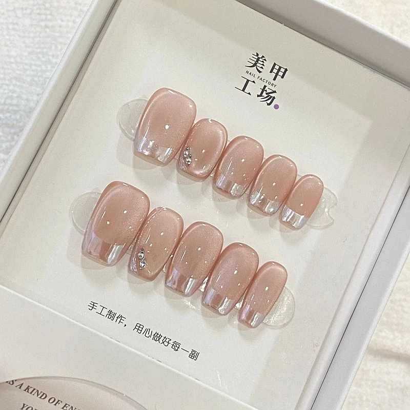 【彩色墨镜秋冬】纯手工美甲（不含盒子，不含果冻胶，裸甲）高级感甲片