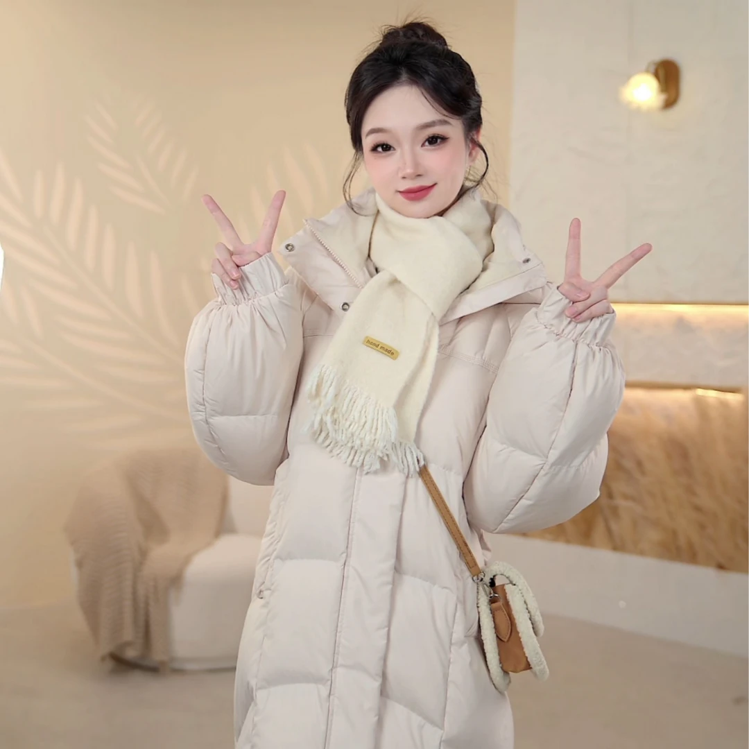雪中飞女士长款连帽羽绒服外套时尚冬季保暖休闲X250140252